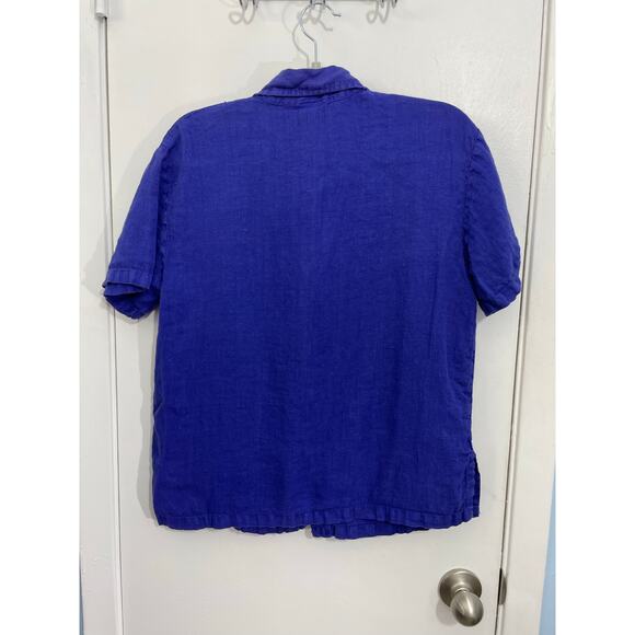 Vintage Donna Linen Dress Shirt Set Small Blue Embroidered Cottage Core Boho - Picture 9 of 11